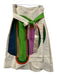 Tish Cox Size S Cream, Purple, Green Wrap Geometric Asymmetric Button Skirt Cream, Purple, Green / S