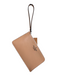 Kate Spade Beige Textured Leather Patent Solid Zip Wristlet Purse Beige