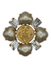 Chanel Pearl & Gold Metal Stone embossed Broach Accessories - Women Pearl & Gold