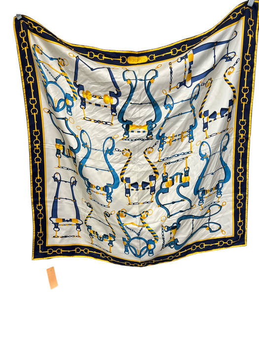 Gucci Blue & Yellow Multi Print Silk Gucci Print Square scarf Blue & Yellow Multi Print / M
