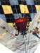 Ralph Lauren Blue & Multi Silk Square Argyle Golf Scene scarf Blue & Multi / Large