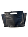 Clare V Black & Multi Leather Cut Out Handles Stripes Hinged Tote Bag Black & Multi / Large