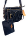 MZ Wallace Navy Nylon Gold hardware Shoulder & Crossbody Straps Zippers Bag Navy / Small