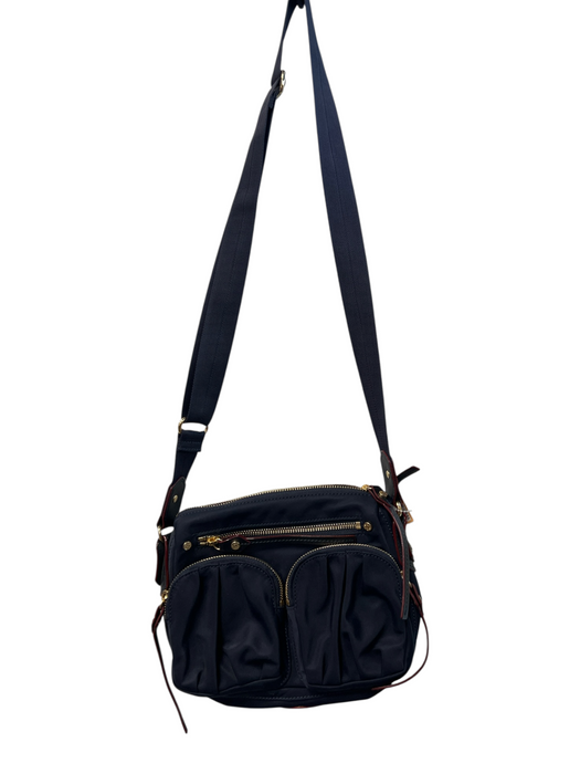 MZ Wallace Navy Nylon Gold hardware Shoulder & Crossbody Straps Zippers Bag Navy / Small