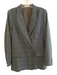 Babaton Size 8 Navy & Green Polyester Blend Plaid Double Breast Blazer Navy & Green / 8