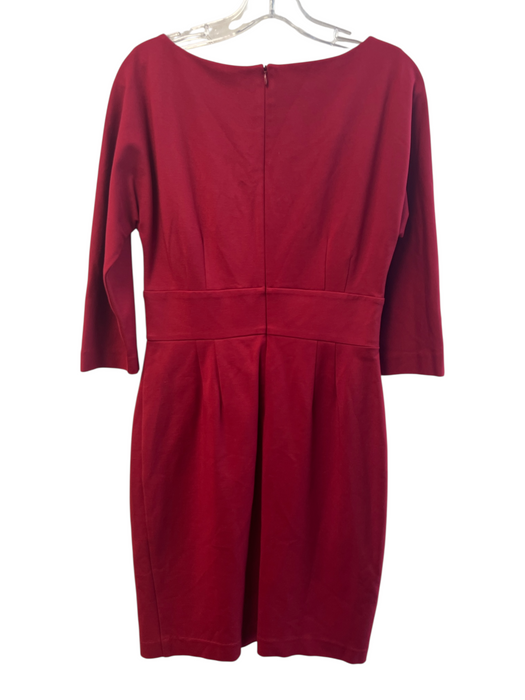 Trina Turk Size 8 Red Rayon Blend Pleated Half Sleeve Pleated Knee length Dress Red / 8