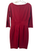 Trina Turk Size 8 Red Rayon Blend Pleated Half Sleeve Pleated Knee length Dress Red / 8