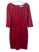 Trina Turk Size 8 Red Rayon Blend Pleated Half Sleeve Pleated Knee length Dress Red / 8