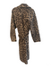 A.L.C. Brown & Tan Wool Blend Animal Print Belted Midi Wrap Coat Brown & Tan / Small