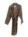 A.L.C. Brown & Tan Wool Blend Animal Print Belted Midi Wrap Coat Brown & Tan / Small