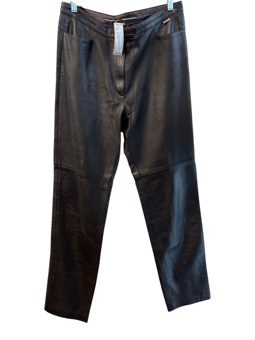 Escada Sport Size 40 Chocolate Lambskin Zip Fly Top Pockets Seam Detail Pants Chocolate / 40