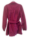 Burberry Brit Size 14 Magenta Polyester Belt Front Zip & Snaps Jacket Magenta / 14