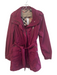 Burberry Brit Size 14 Magenta Polyester Belt Front Zip & Snaps Jacket Magenta / 14