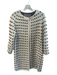 Lela Rose Size Small Cream & Black Wool Blend Crochet Pom Pom Lined Sweater Coat Cream & Black / Small