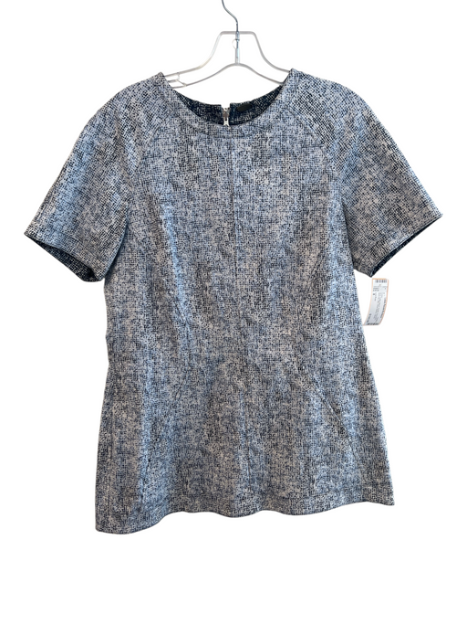Lela Rose Size 8 Blue Cotton Blend Textile Geometric Back Zip Mini Dress Blue / 8