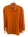 Burberry Size 6 Orange 100% Silk Gold Tone Hardware solid color Long Sleeve Top Orange / 6