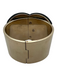 Chanel Goldtone & black Metal Leather Gold Plated cuff Interlocking CC Bracelet Goldtone & black