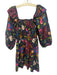 Cleobella Size S Black, Pink, Multi Cotton Puff 3/4 Sleeve Smocked Bodice Dress Black, Pink, Multi / S
