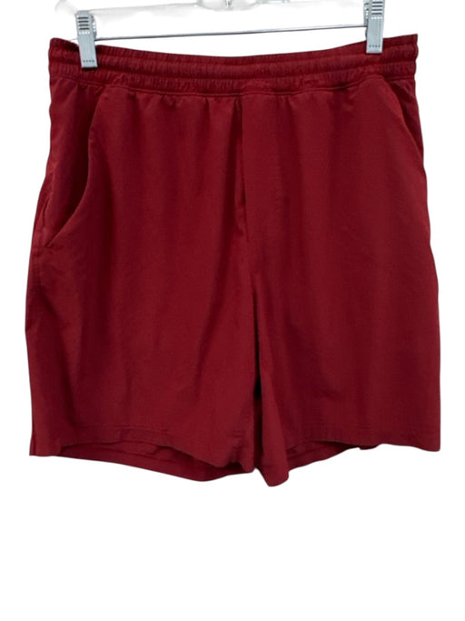 Lululemon Size Est L Red Nylon Solid Athleisure Men's Shorts Red / Est L