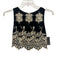 Alice + Olivia Size 2 Black & Cream Nylon & Polyester Mesh Floral Embroidery Top Black & Cream / 2