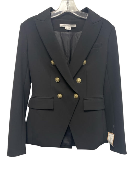 Veronica Beard Size 0 Black Polyester Blend Long Sleeve Double Breast Jacket Black / 0