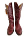 Tecovas Shoe Size 8.5 Red Leather Pointed Toe Embroidered Cuban Heel Boots Red / 8.5