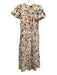 By Anthropologie Size S White, Yellow, Pink Cotton Ruffle Cap Sleeve Midi Dress White, Yellow, Pink / S