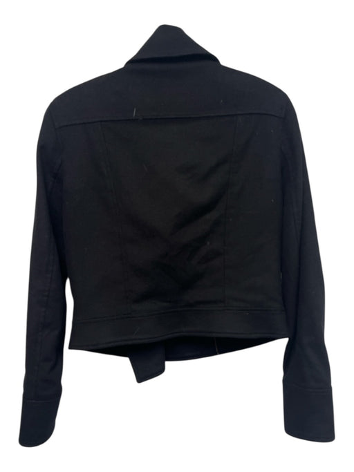 Massimo Dutti Size 40 Black Wool & Polyamide Double Breast Collar Jacket Black / 40