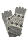 Sofia Cashmere Gray, White, Silver Cashmere Metallic Thread Crochet Knit Gloves Gray, White, Silver