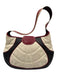 Celine Red, White, Brown Leather Lace Up Magnetic Flap Shoulder Hobo Bag Red, White, Brown / XS