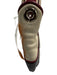 Celine Red, White, Brown Leather Lace Up Magnetic Flap Shoulder Hobo Bag Red, White, Brown / XS