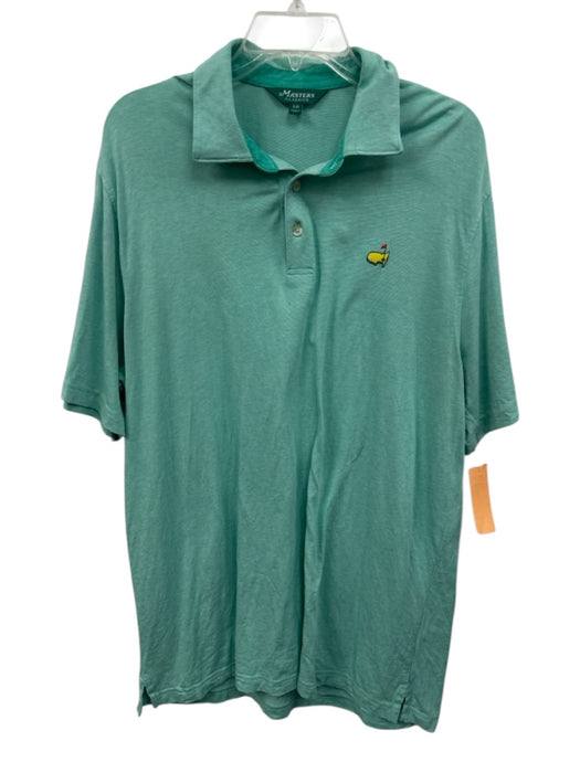 Masters Size L Green Cotton Striped Polo Men's Short Sleeve Green / L