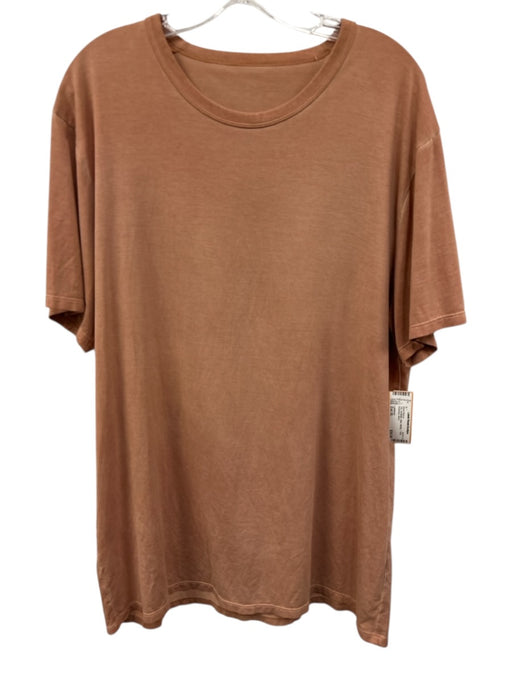 Lululemon Size Est XL Tan Synthetic Solid Athletic T Shirt Men's Short Sleeve Tan / Est XL