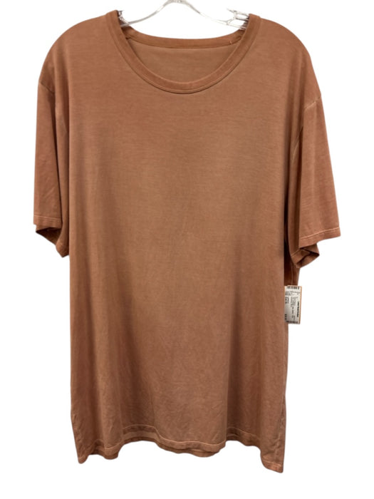 Lululemon Size Est XL Tan Synthetic Solid Athletic T Shirt Men's Short Sleeve Tan / Est XL