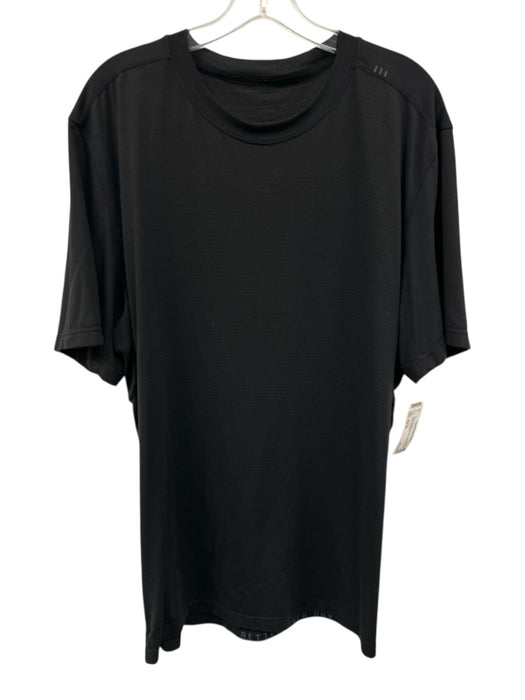 Lululemon Size Est XL Black Synthetic Striped Athletic T Shirt Short Sleeve Black / Est XL