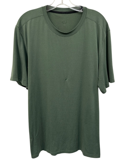 Lululemon Size Est XL Green Synthetic Striped Athletic T Shirt Short Sleeve Green / Est XL
