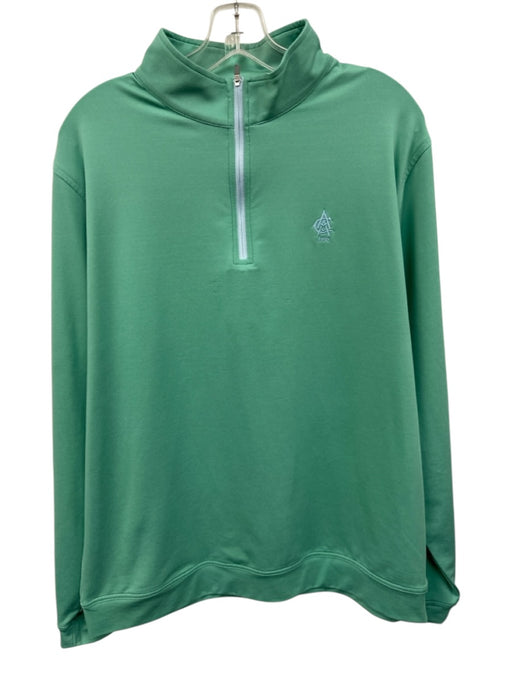 Peter Millar Size L Green Synthetic Solid Athletic Quarter Zip Long Sleeve Shirt Green / L