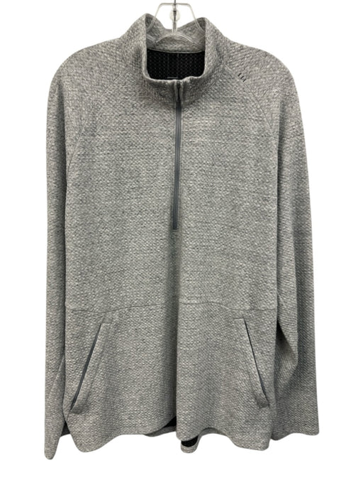 Lululemon Size Est L Gray Synthetic Textured Quarter Zip Men's Long Sleeve Shirt Gray / Est L