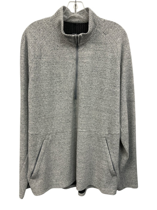 Lululemon Size Est L Gray Synthetic Textured Quarter Zip Men's Long Sleeve Shirt Gray / Est L