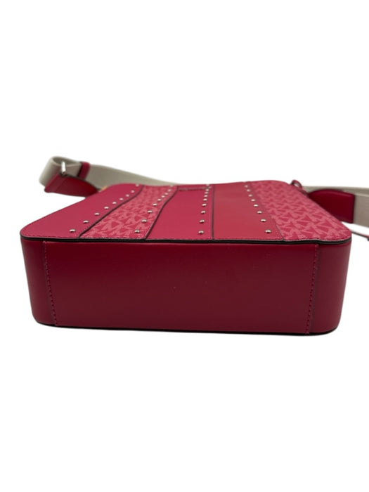 Michael Kors Berry Pink Leather Paneled Monogram Crossbody Bag Berry Pink / S