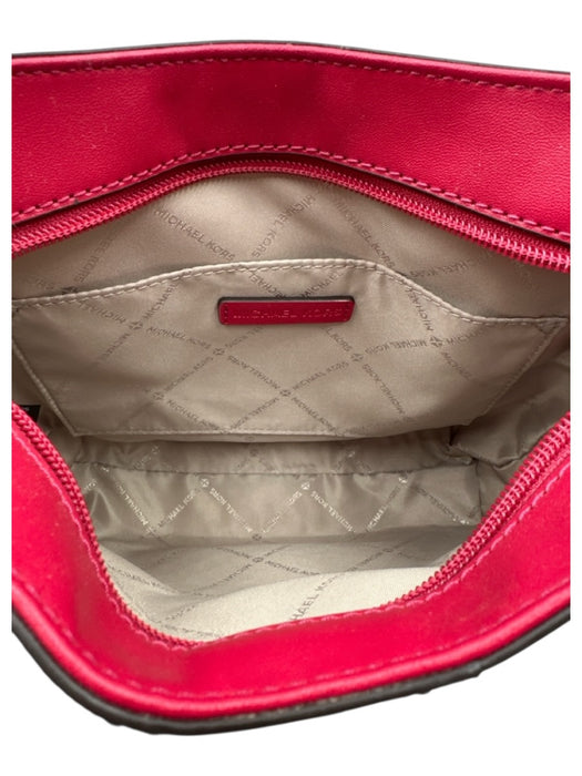 Michael Kors Berry Pink Leather Paneled Monogram Crossbody Bag Berry Pink / S