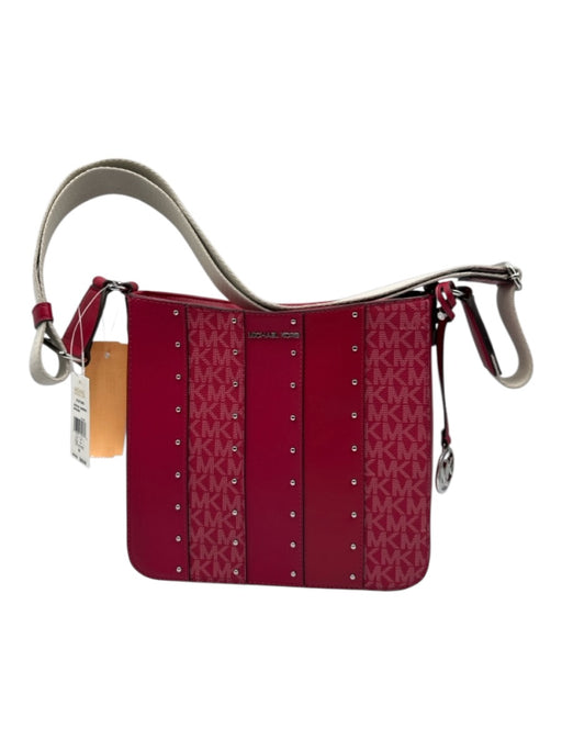Michael Kors Berry Pink Leather Paneled Monogram Crossbody Bag Berry Pink / S