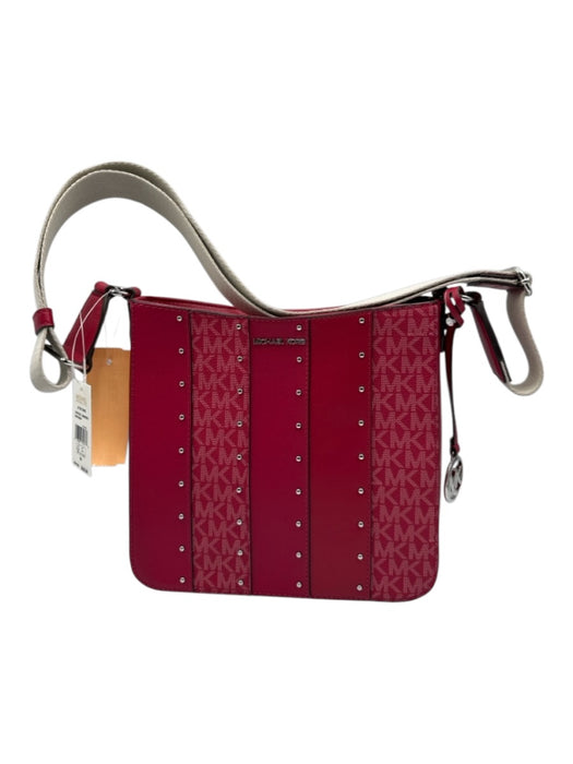 Michael Kors Berry Pink Leather Paneled Monogram Crossbody Bag Berry Pink / S