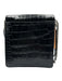 Karl Lagerfeld Black Leather Embossed Gunmetal Hardware Rectangular Bag Black / S