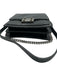 Karl Lagerfeld Black Leather Embossed Gunmetal Hardware Rectangular Bag Black / S