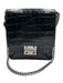 Karl Lagerfeld Black Leather Embossed Gunmetal Hardware Rectangular Bag Black / S