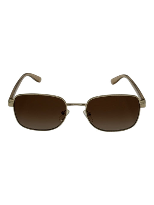 Michael Kors Black & Gold Acetate Metal Glitter Rectangular Sunglasses Black & Gold