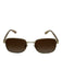 Michael Kors Black & Gold Acetate Metal Glitter Rectangular Sunglasses Black & Gold