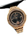 Versus Versace Rose GOld Metal Jeweled Chain Circular Watchband Rose Gold