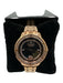 Versus Versace Rose GOld Metal Jeweled Chain Circular Watchband Rose Gold